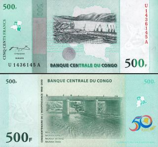 Congo 500 Francs 2010,  Unc,  P - 100,  Commemorative,  50 Th Anniversary Independence