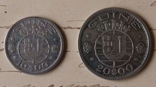Guinea - Bissau.  Portuguese.  1952 Silver 10 Escudos And 20 Escudos.