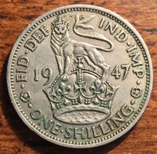 1947 Great Britain One Shilling King George Vi Coin