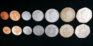 Solomon Islands Set Of 7 Coins,  1 2 5 10 20 50 Cents 1 Dollar,  2005,  Unc,  Qeii