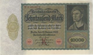 1922 10,  000 Mark Germany Currency Unc German Vampire Note Bill Banknote Cash