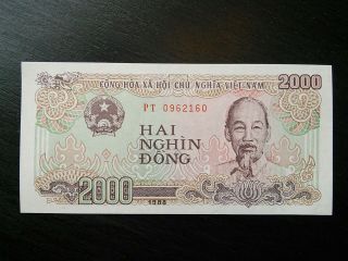 $2000 X2 Vietnamese Dong $4000 Vietnam Banknote Currency Vnd Uncirculated Unc