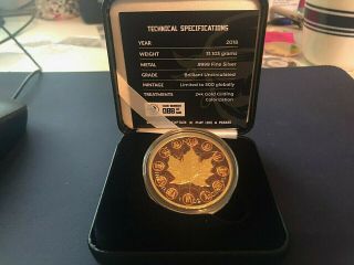Nicest Maple Ive Seen,  31.  103grams,  Bu,  Only500 Minted Globally,  W/box,  Cap 88
