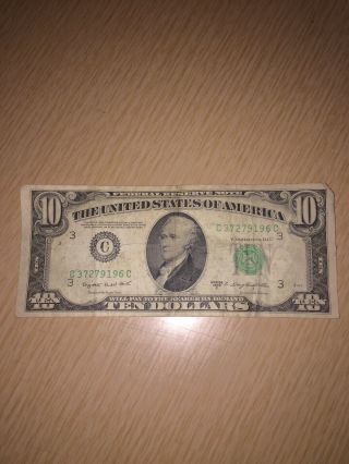 1950 C $10 Ten Dollar Bill Philadelphia