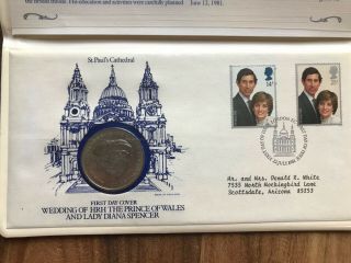 1981 Prince Charles And Lady Diana Spencer Wedding Coin And Stamp