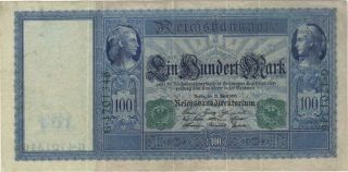 1910 100 Mark Germany Reichsbanknote Currency Note Old German Banknote Bill Cash