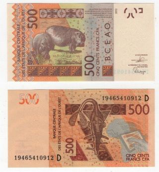West African St.  - Mali - 500 Francs 2019 Xf,  /aunc Letter D Lemberg - Zp
