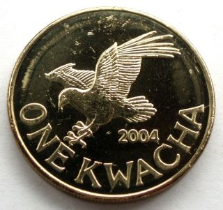 Malawi 1 Kwacha 2004 Km 65 Fish Eagle.  Tt4.  4