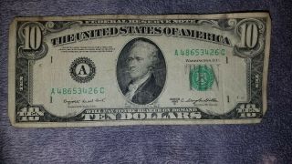 1950 (c) $10 Ten Dollar Bill | Federal Reserve Note | Boston,  Ma | A48653426c
