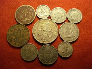 10 South/central America Coins 1880 - 1955