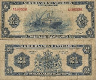 Netherlands Antilles - 2 1/2 Gulden 1955 P.  A1a