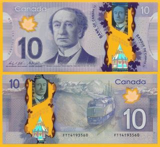 Canada 10 Dollars P - 107 2013 Sign.  Wilkins & Poloz Unc Polymer Banknote