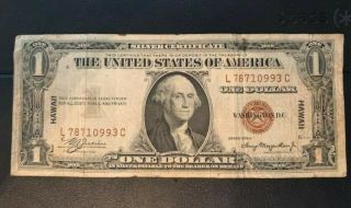 $1 Hawaii 1935a Brown Seal Silver Certificate L78710993c One Dollar.
