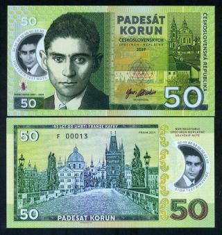 Czechoslovakia,  50 Korun,  2019 Private Issue Polymer - Franz Kafka