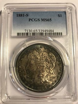 1881 S Morgan Dollar Pcgs Ms65 Toning