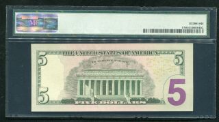 FR.  1994 - L 2009 $5 FRN FEDERAL RESERVE NOTE “2012 COIN & CURRENCY SET” PMG UNC 2