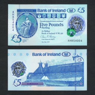 2017 (2019) Northern Ireland Bank Of Ireland 5 Pounds Polymer P - Unc Blue