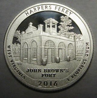2016 - S Harpers Ferry West Virginia Gem Dcam Silver Proof Parks Quarter