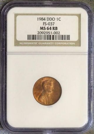 1984 Ddo Lincoln Cent - Doubled Ear - Fs - 037 - Ngc Ms - 64 Rb - Top 100 Modern