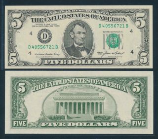 [99519] United States 1985 5 Dollars Bank Note Unc P475