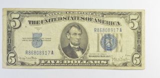 Crisp - 1934 - D $5.  00 Silver Certificate Us Note - Historic Silver On Demand 262