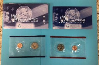 1999 Susan B Anthony Uncirculated Coin Set P & D
