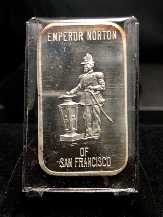 Coin Galleries Of San Francisco " Emperor Norton " 1 Oz Silver Art Bar (1708)