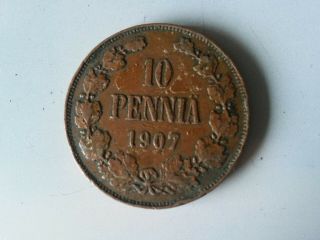Finland 10 Pennia 1907