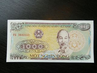 $1000 X2 Vietnamese Dong $2000 Vnd Vietnam Banknote Currency Uncirculated Unc