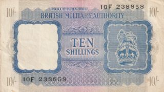 British Military Authority 10 Shillings Banknote Nd (1943) P.  M5 Fine