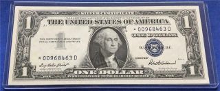 1957 $1 Silver Certificate Star Note D Block Gem Uncirculated