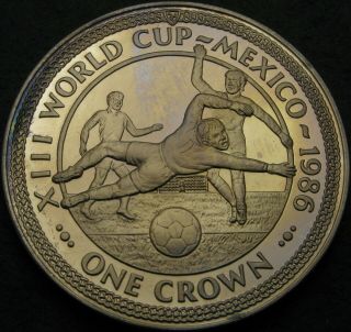 Isle Of Man 1 Crown 1986 - Soccer World Cup 