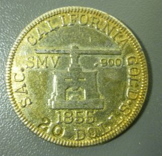 Blake & Company Assayers Sac.  California.  900 $20 Dollars 1855 Gold Faux Coin