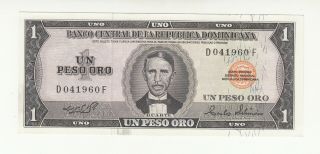 Dominican Republic 1 Peso 1975 Aunc P108 @