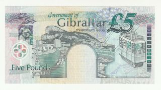 Gibraltar 5 pounds 2000 AUNC p29 QEII @ 2