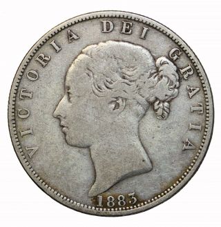 1883 Great Britain Silver Half Crown 1/2 Queen Victoria Coin Km 756