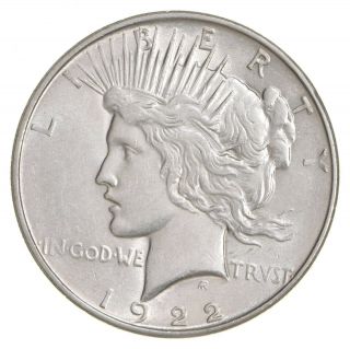 Choice Au/unc 1922 - D Peace Silver Dollar - 90 Silver 529
