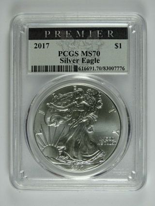 2017 American Silver Eagle $1 Pcgs Ms70 - Premier Label