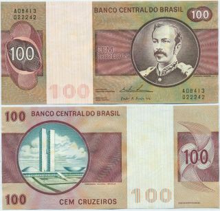 Brazil Note 100 Cruzeiros (1974) P 195aa Xf,