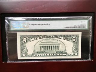 1988 $5 FEDERAL RESERVE NOTE PMG 64 CHOICE UNCIRCULATED EPQ 4