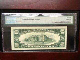 1969 $10 FEDERAL RESERVE NOTE PCGS 58EPQ CHOICE ABOUT UNCIRCULATED 4