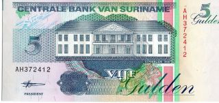 Suriname 1998 5 Gulden Currency Unc