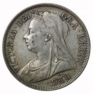 1897 Great Britain Silver Half Crown 1/2 Queen Victoria Coin Km 782