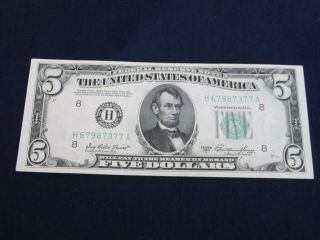 Series 1950 A $5 Dollar Bill Federal Reserve Note United States Currency