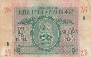 British Military Authority 2 Shillings 6 Pence 1943 P - M3 Uk Britain England Vf
