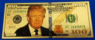 Donald Trump Gold Bank Note United States of America Novelty Autographed Fun USA 3