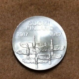 1967 Finland 10 Markkaa Silver