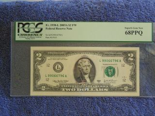 Fr 1938 - L 2003a $2.  00 Federal Reserve Note 68 Ppq Gem