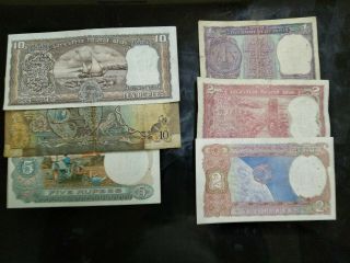 Set Of 6 Notes Indian Bank Notes,  Varried Number Notes Will Given,  Unc To Xf