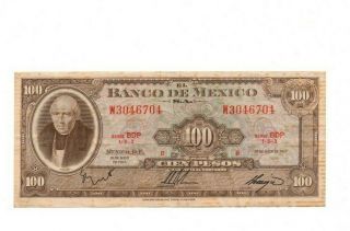 Bank Of Mexico 100 Pesos 1967 Vf